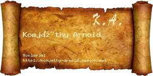 Komjáthy Arnold névjegykártya