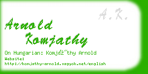 arnold komjathy business card